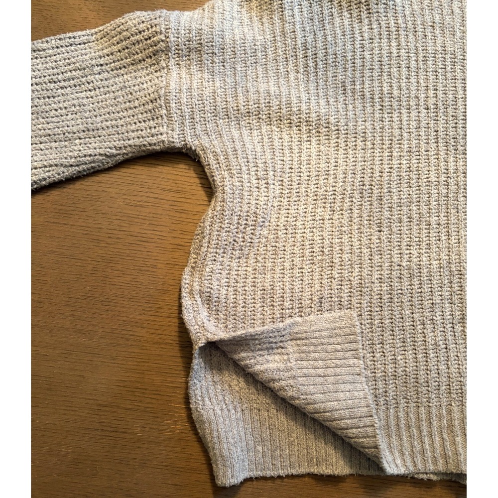 Rachel Zoe Womens Light Blue Grey Mock Neck Balloon Sleeve Chunky Knit Sweater L - Picture 9 of 13